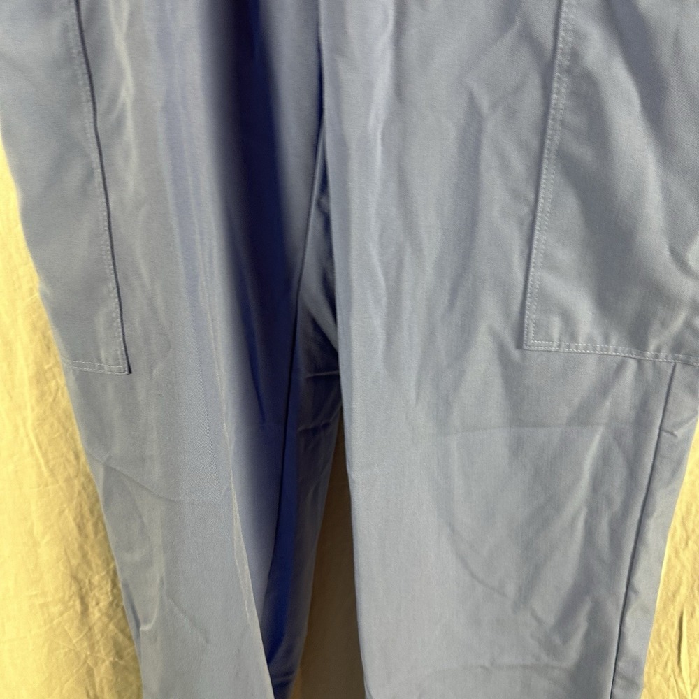 Beyond Scrubs Women Medium Ceil Blue Scrub Set Top Pants Stretch Medical Nurse - Picture 8 of 16